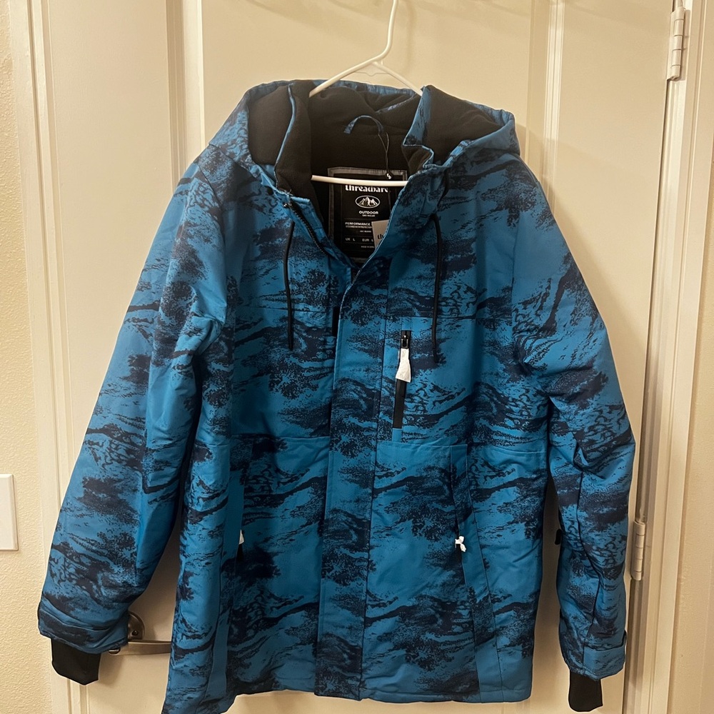 Asos Vibrant Blue Patterned Ski Jacket - image 3